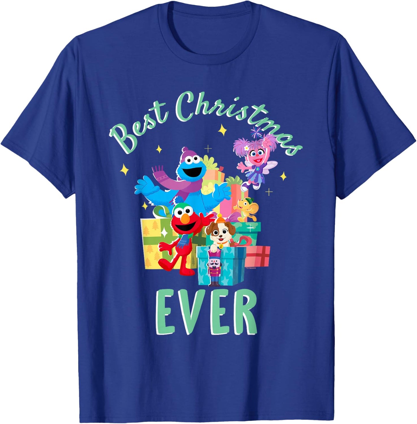 Sesame Street Merry Christmas Elmo, Tango, Abby Cadabby T-Shirt - T-Shirt | Royal