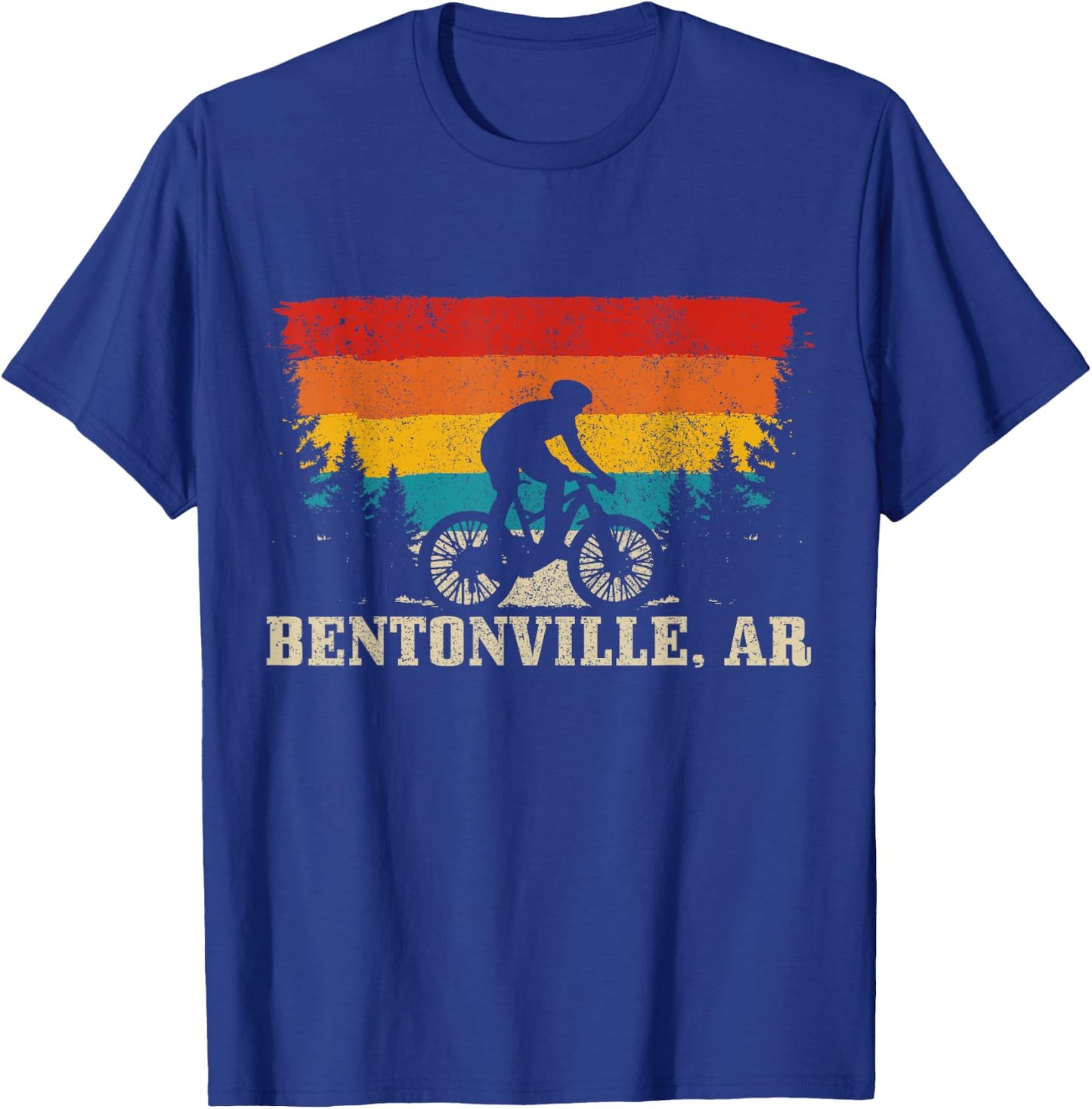 Bentonville Arkansas Vintage Mountain Bike Cycling T-Shirt - T-Shirt | Royal