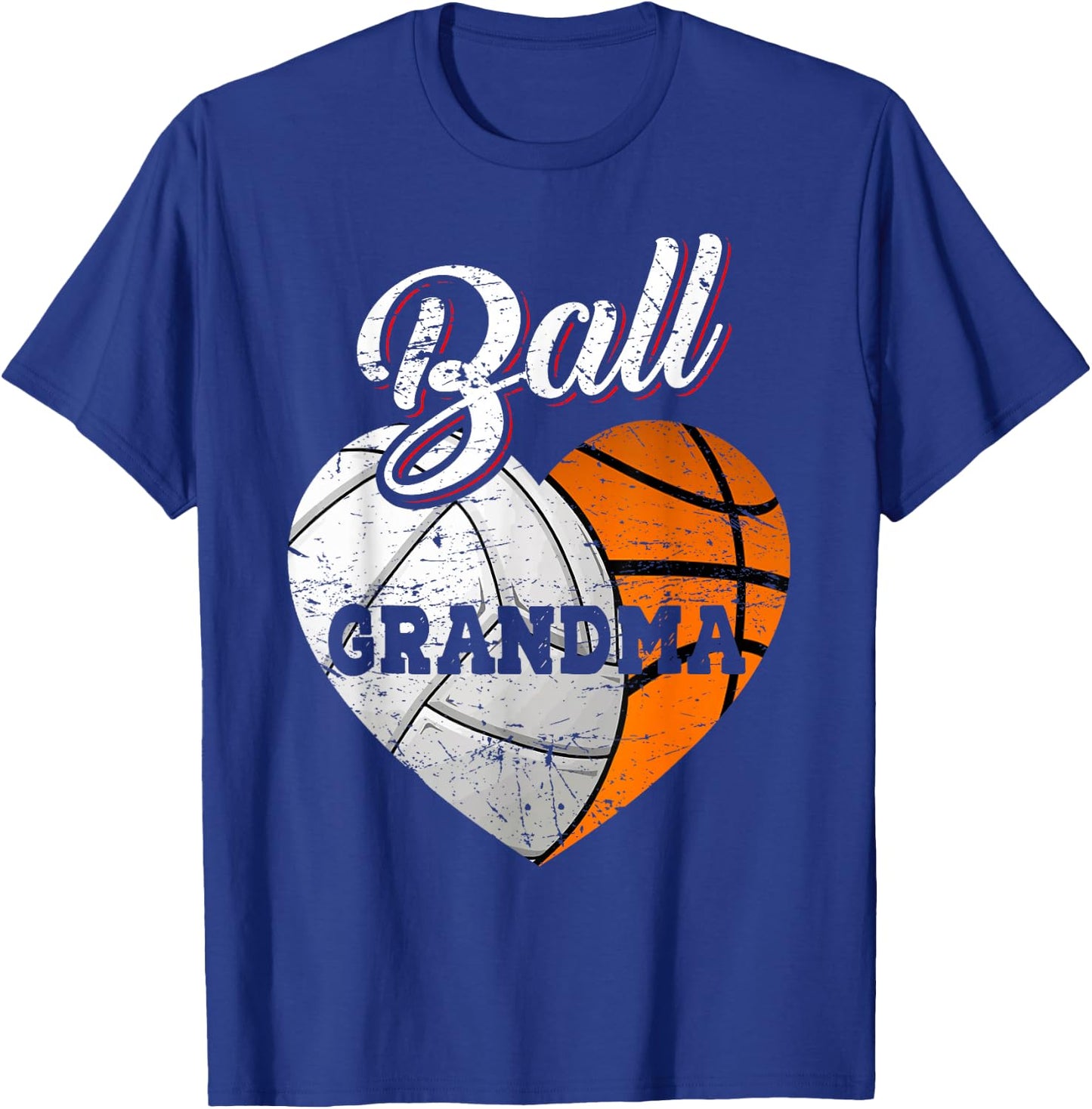 Ball Grandma Volleyball Basketball Heart T-Shirt - T-Shirt | Royal
