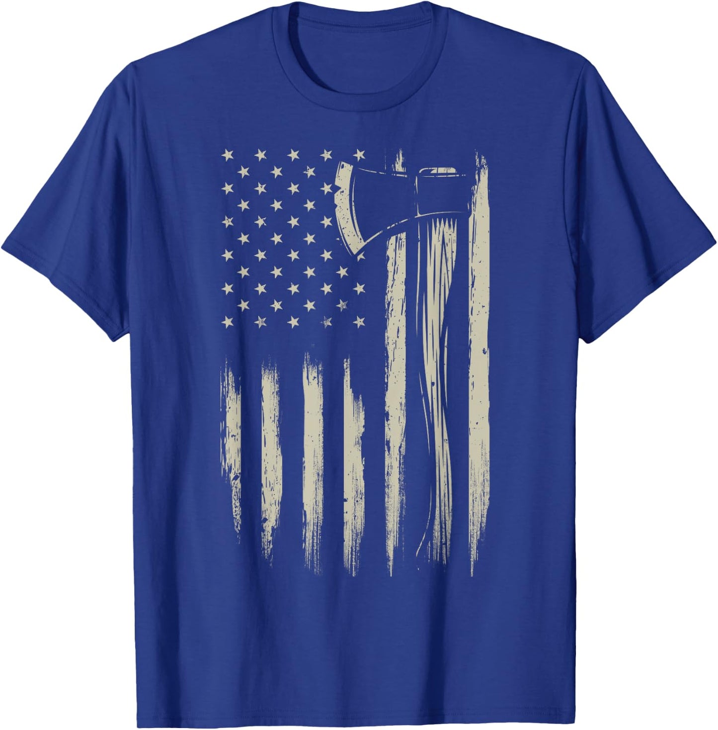 Bushcraft Axe American Flag Bushcrafting Hatchet USA Flag T-Shirt - T-Shirt | Royal