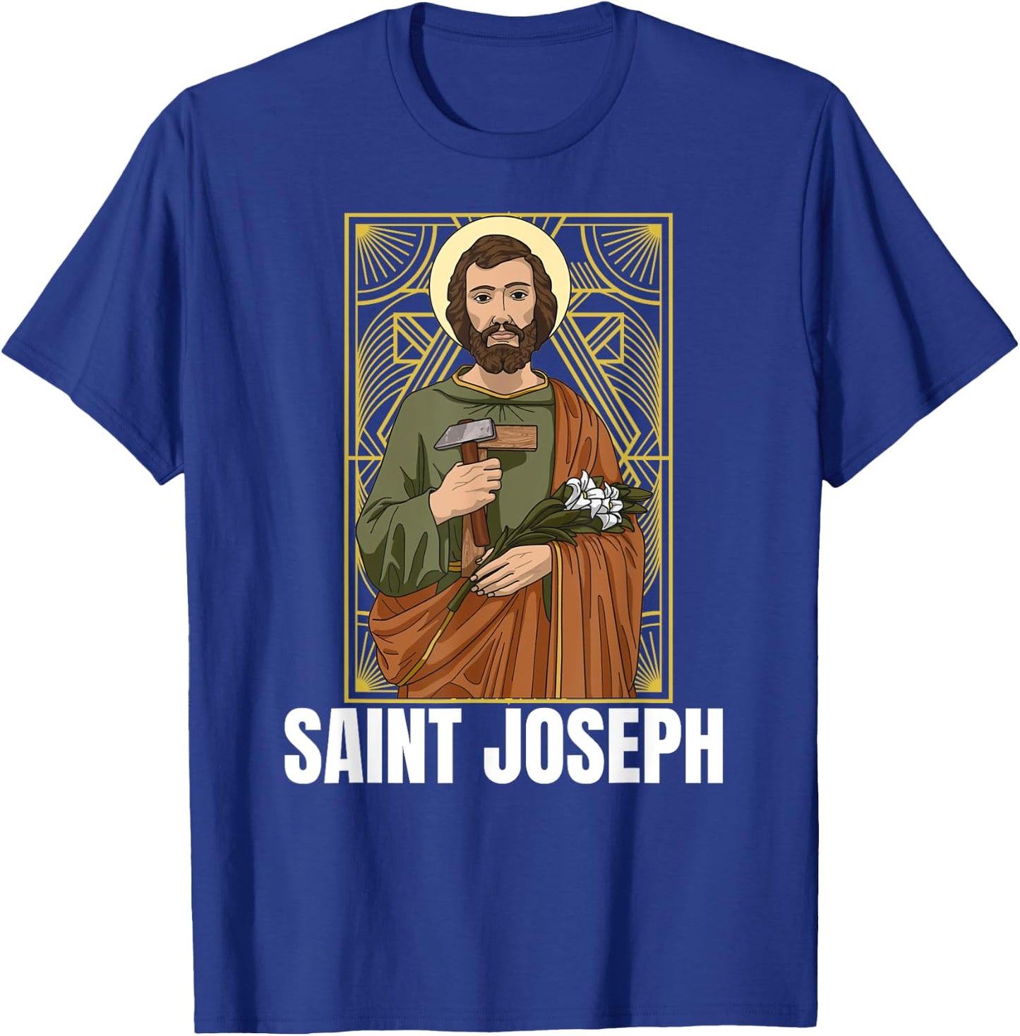 Saint Joseph Catholic Father And Worker T-Shirt - T-Shirt | Royal