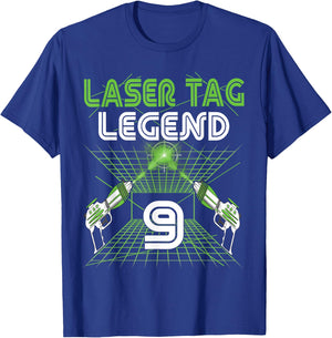 Lasertag Birthday Party - laser tag 9 years birthday T-Shirt - T-Shirt | Royal