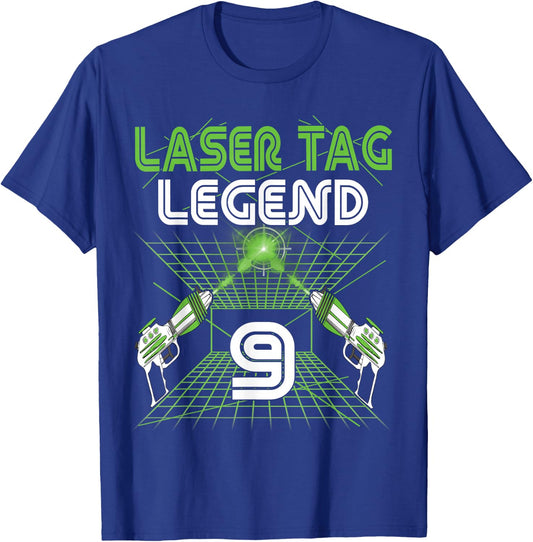 Lasertag Birthday Party - laser tag 9 years birthday T-Shirt - T-Shirt | Royal