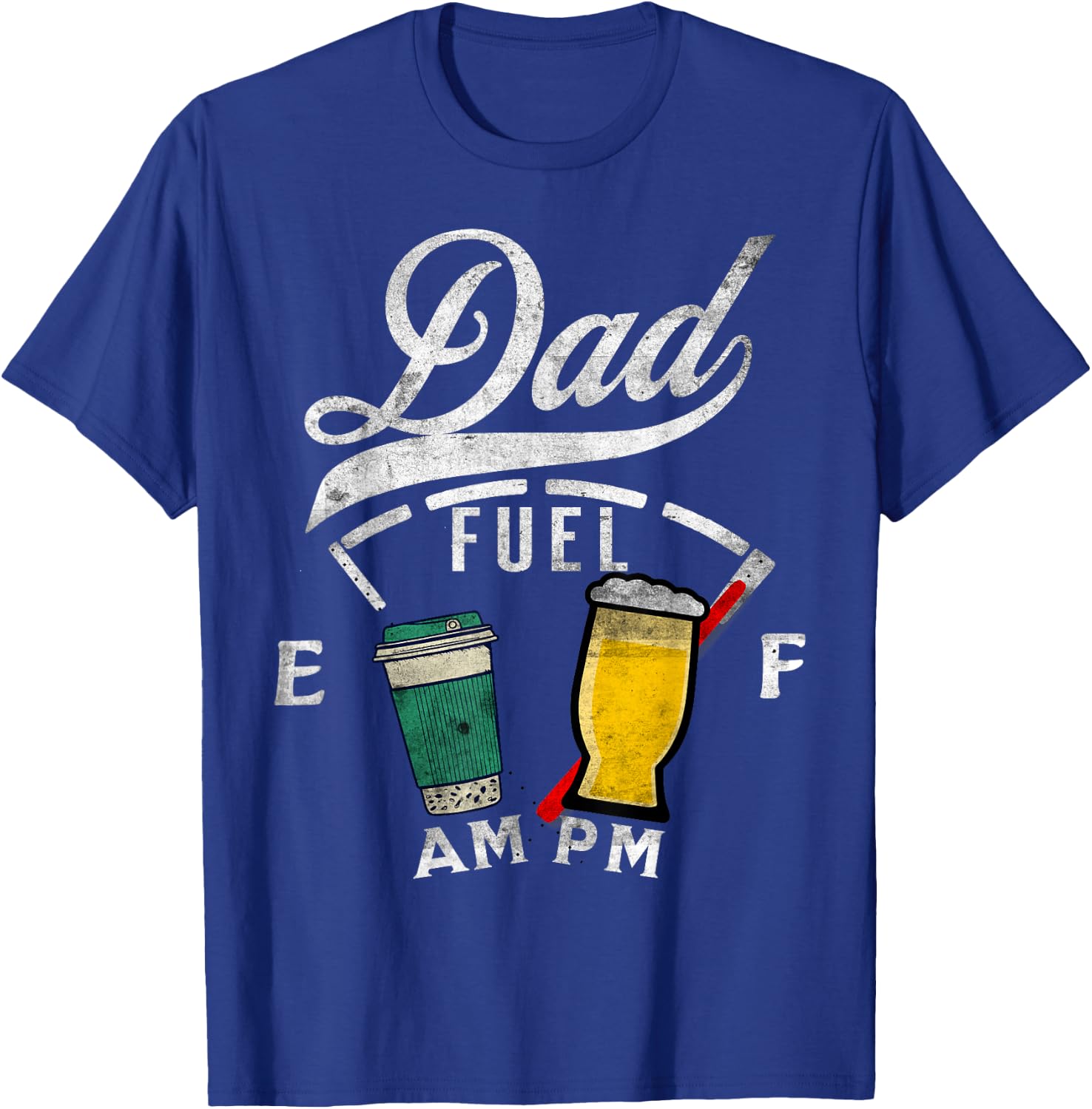 Dad Fuel Fathers Day Coffee Beer Lover Funny Drinking Shirt T-Shirt - T-Shirt | Royal