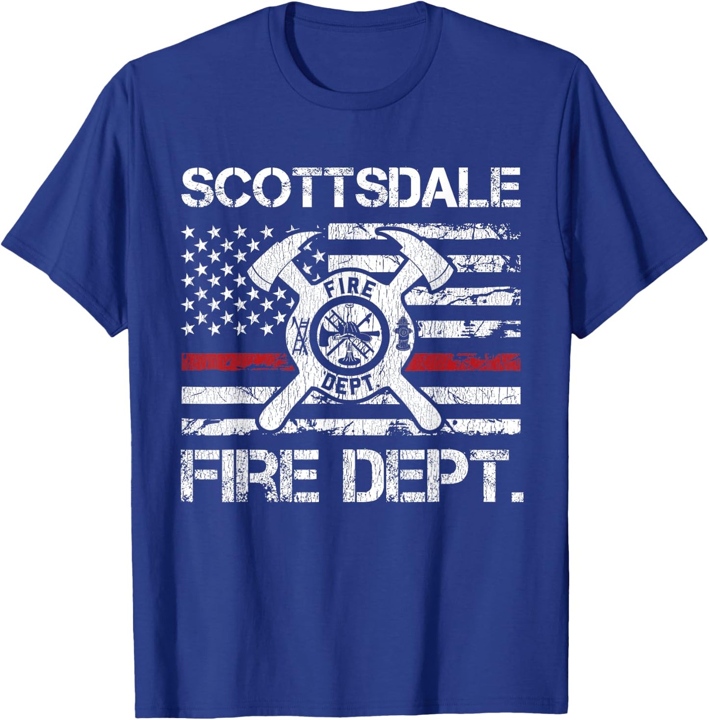 Scottsdale Arizona Fire Department Thin Red Line Fireman T-Shirt - T-Shirt | Royal