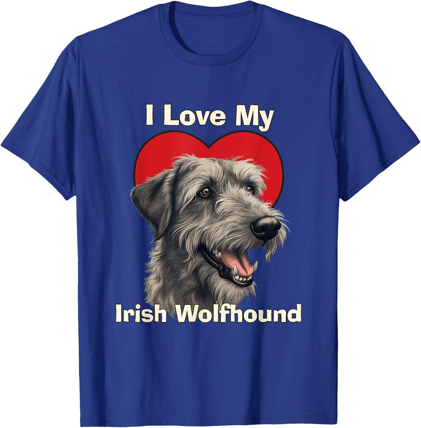 I Love My Irish Wolfhound Puppy Dog Men Women Kids T-Shirt - T-Shirt | Royal