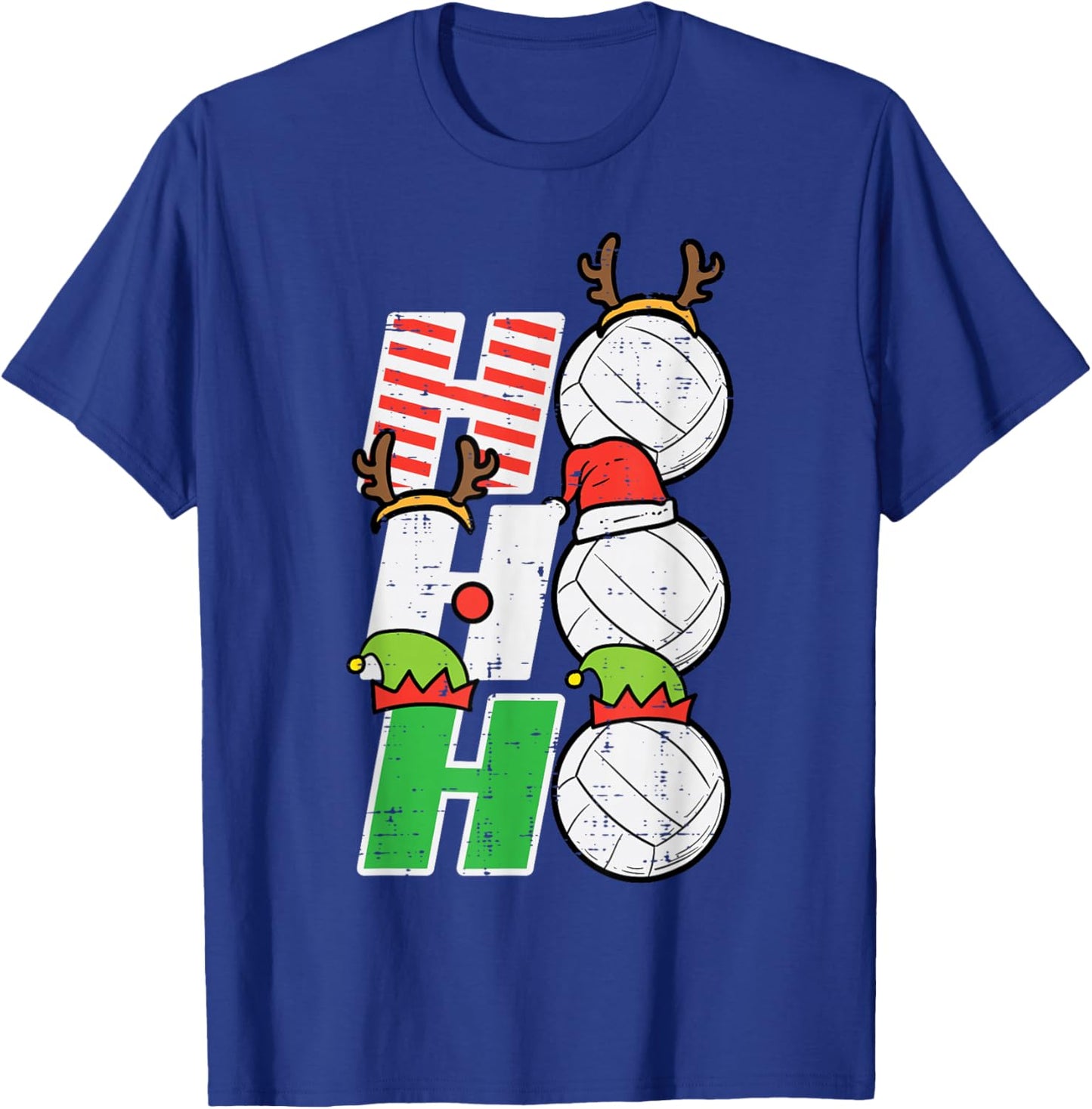Christmas Volleyball Ho Ho Ho Xmas Sports Men Women Kids T-Shirt - T-Shirt | Royal
