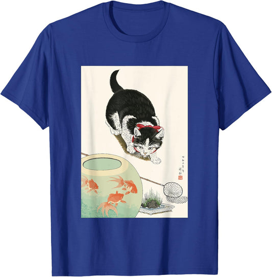 Vintage Japanese Cat T-Shirt - T-Shirt | Royal