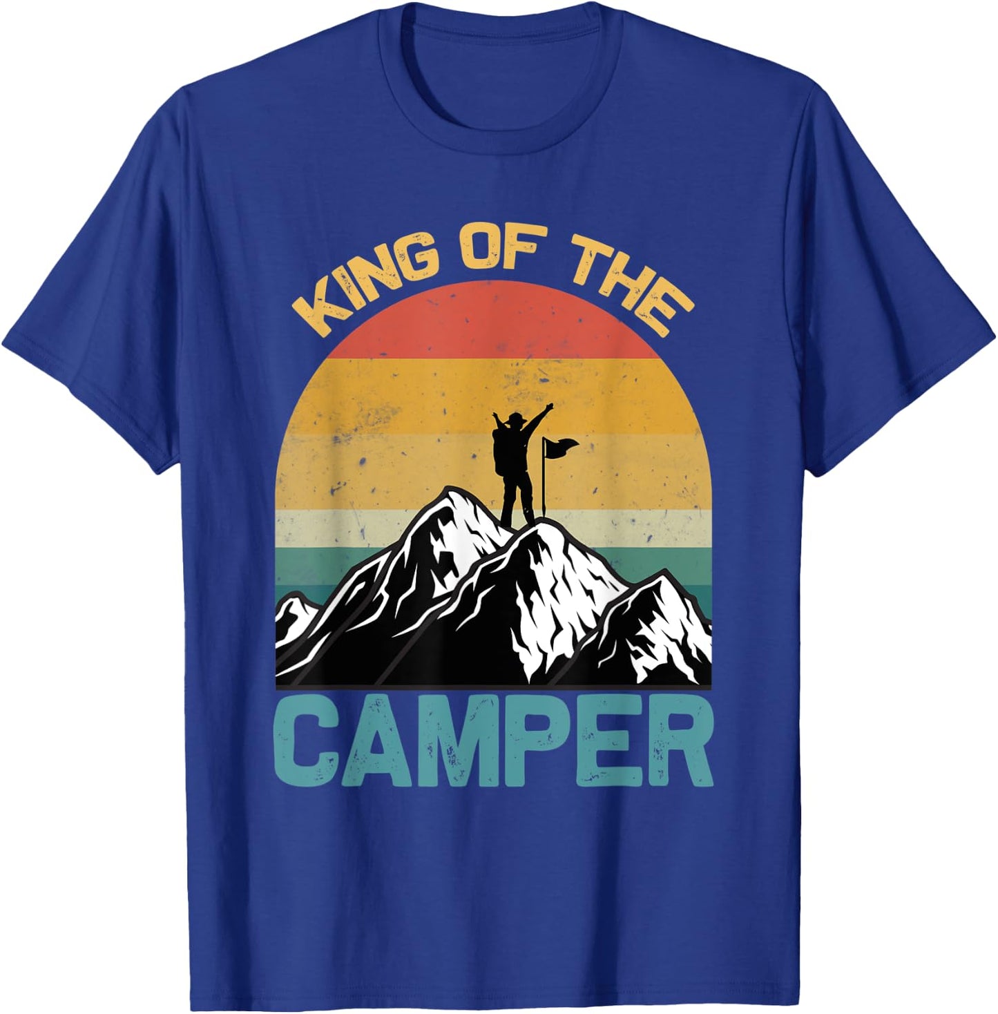 King of the Camper Matching Camping Travel Retro Vintage T-Shirt - T-Shirt | Royal