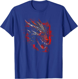 Red Chinese Firedrake Dragon - Dragon Print Art Wear T-Shirt - T-Shirt | Royal