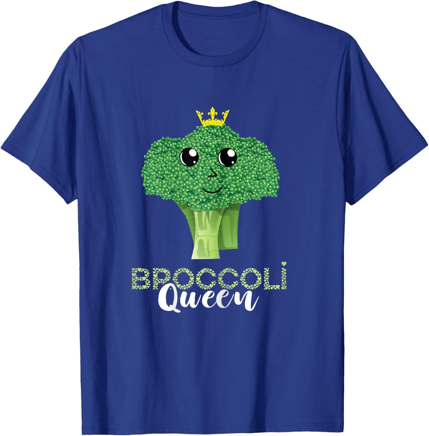 Broccoli Queen Crown Vegetarian Eating Broccoli Vegan T-Shirt - T-Shirt | Royal
