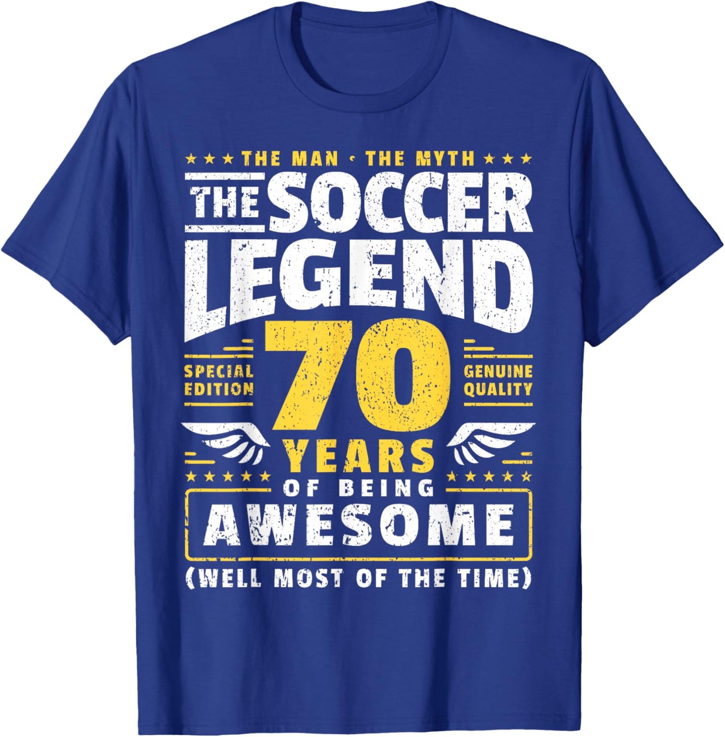 70th Birthday Soccer Player 70 Years T-Shirt - T-Shirt | Royal