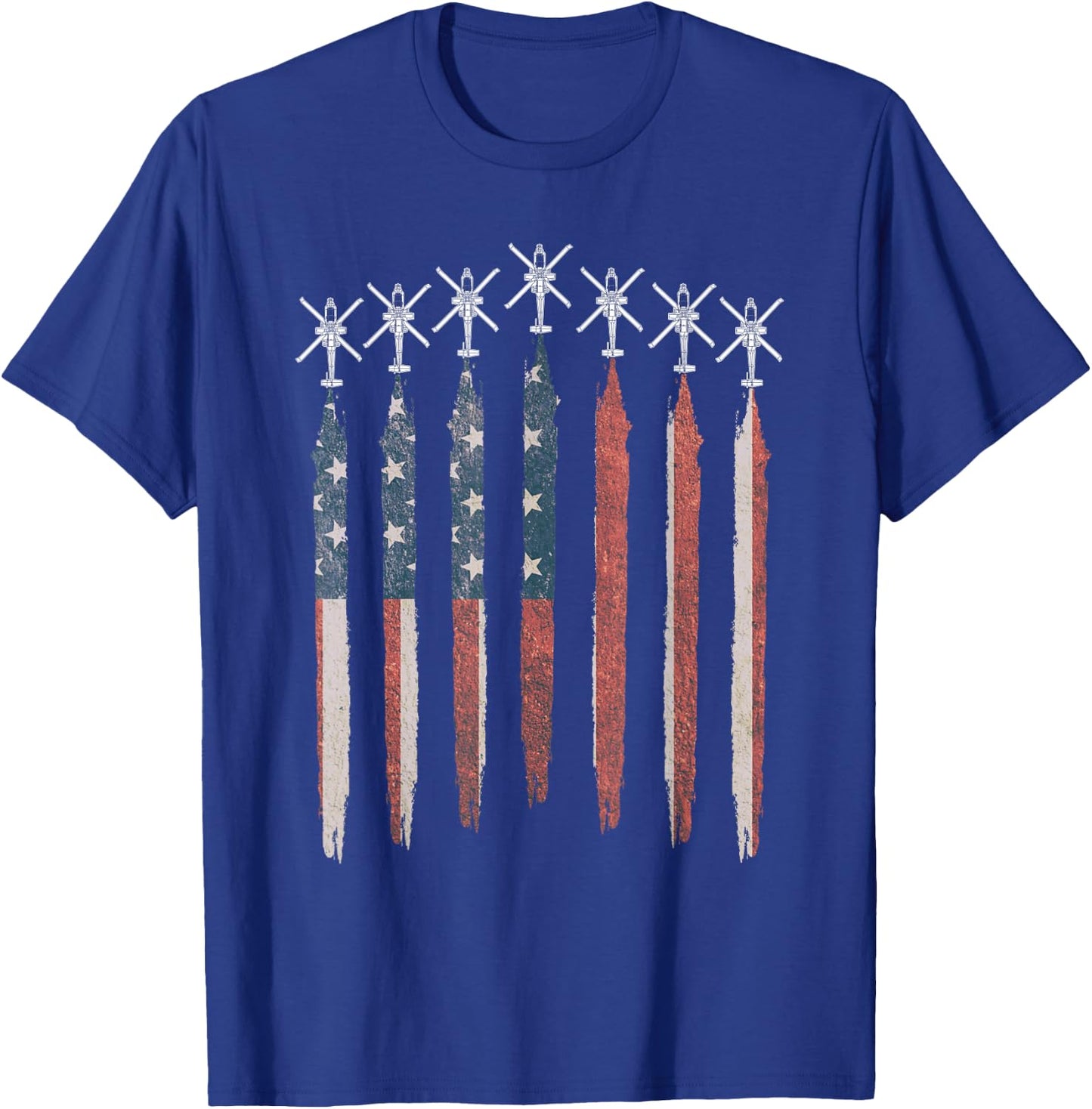 AH64 Apache Helicopter American Flag Apache Squadron T-Shirt - T-Shirt | Royal