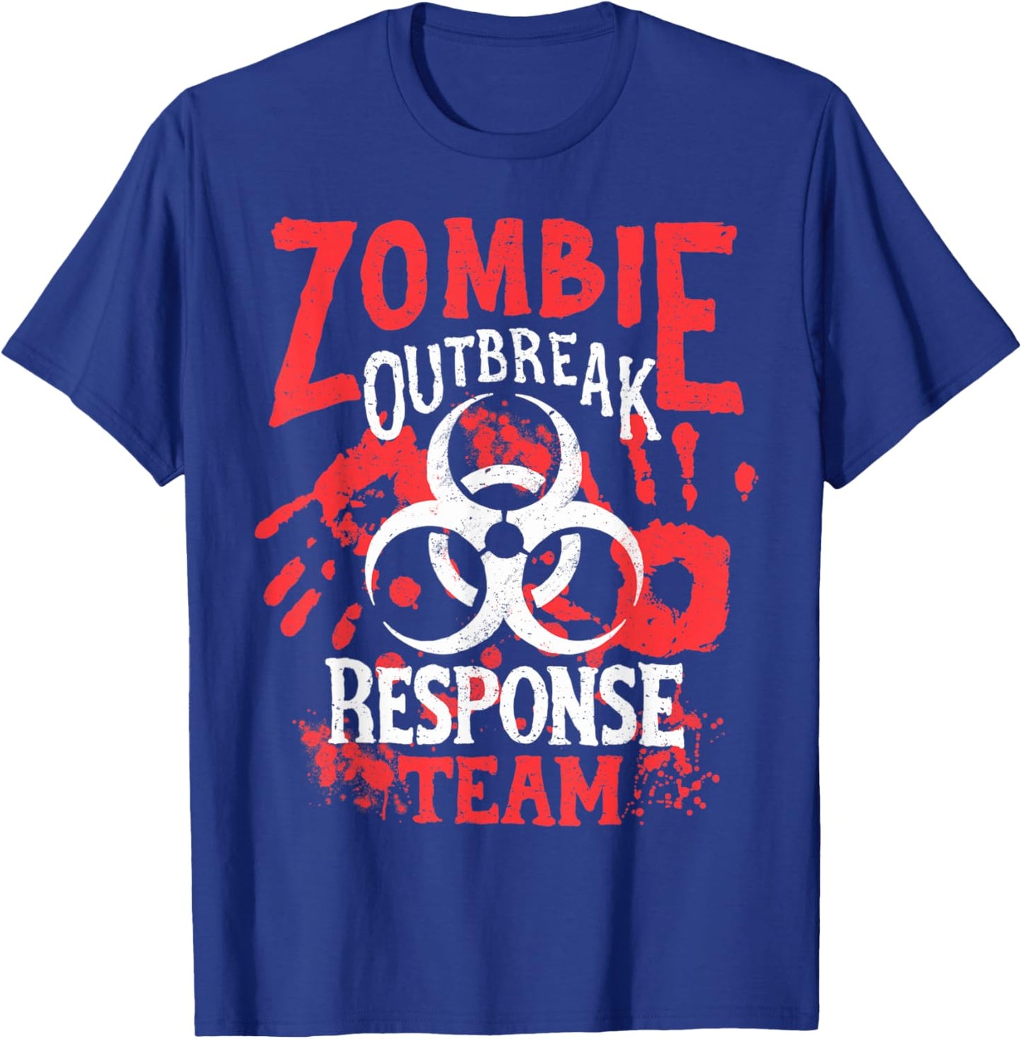 Zombie Outbreak Halloween Response Team Funny Men Apocalypse T-Shirt - T-Shirt | Royal