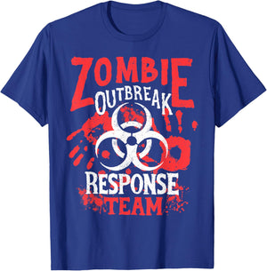 Zombie Outbreak Halloween Response Team Funny Men Apocalypse T-Shirt - T-Shirt | Royal