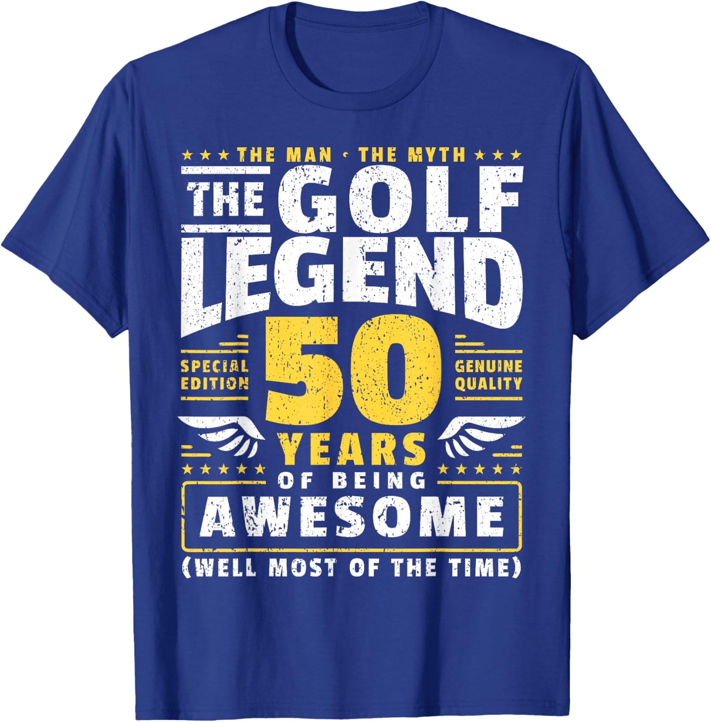 50th Birthday Golf Player 50 Years Old Golfer T-Shirt - T-Shirt | Royal