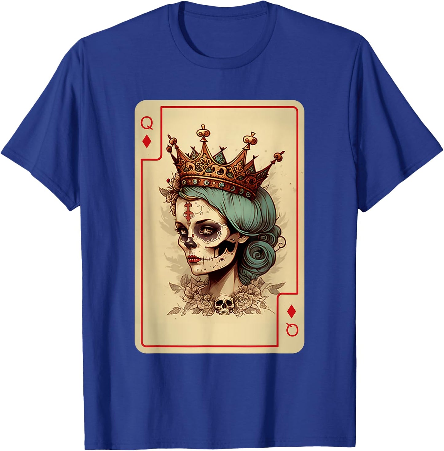 Diamond Queen Gothic Poker Card Game Creepy Queen of Diamond T-Shirt - T-Shirt | Royal
