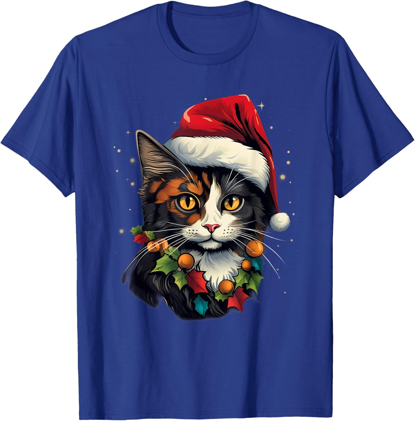 Merry Xmas Calico Cat Christmas T-Shirt - T-Shirt | Royal