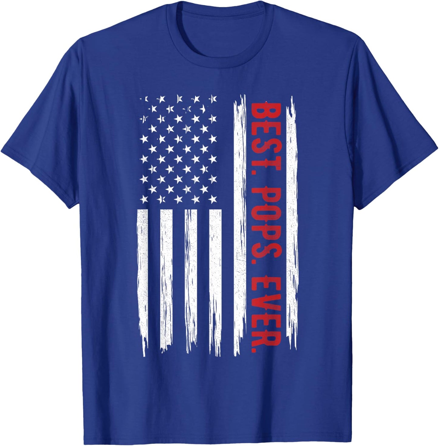 Best Pops Ever With US American Flag Gift Father's Day T-Shirt - T-Shirt | Royal