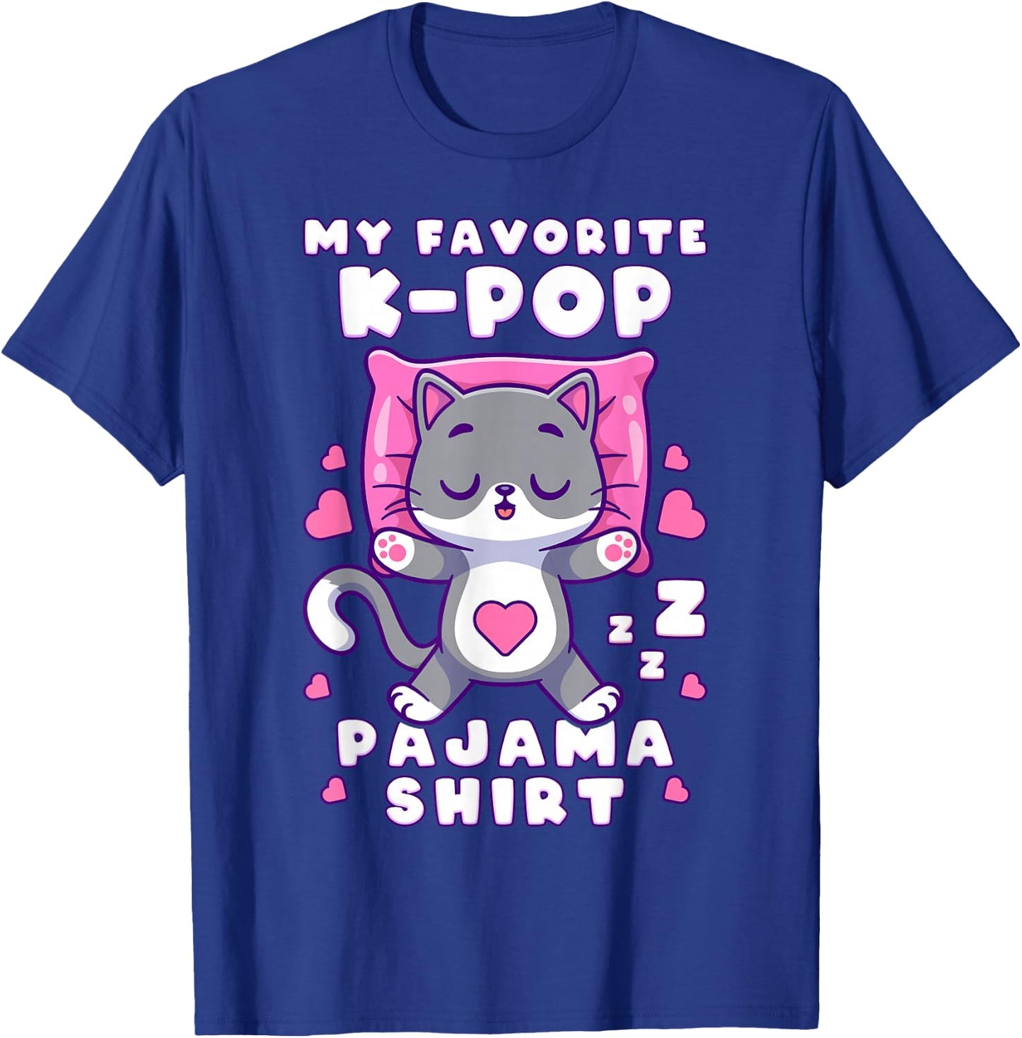 K-Pop Music Sleeping Cat K-Pop Pajamas T-Shirt - T-Shirt | Royal