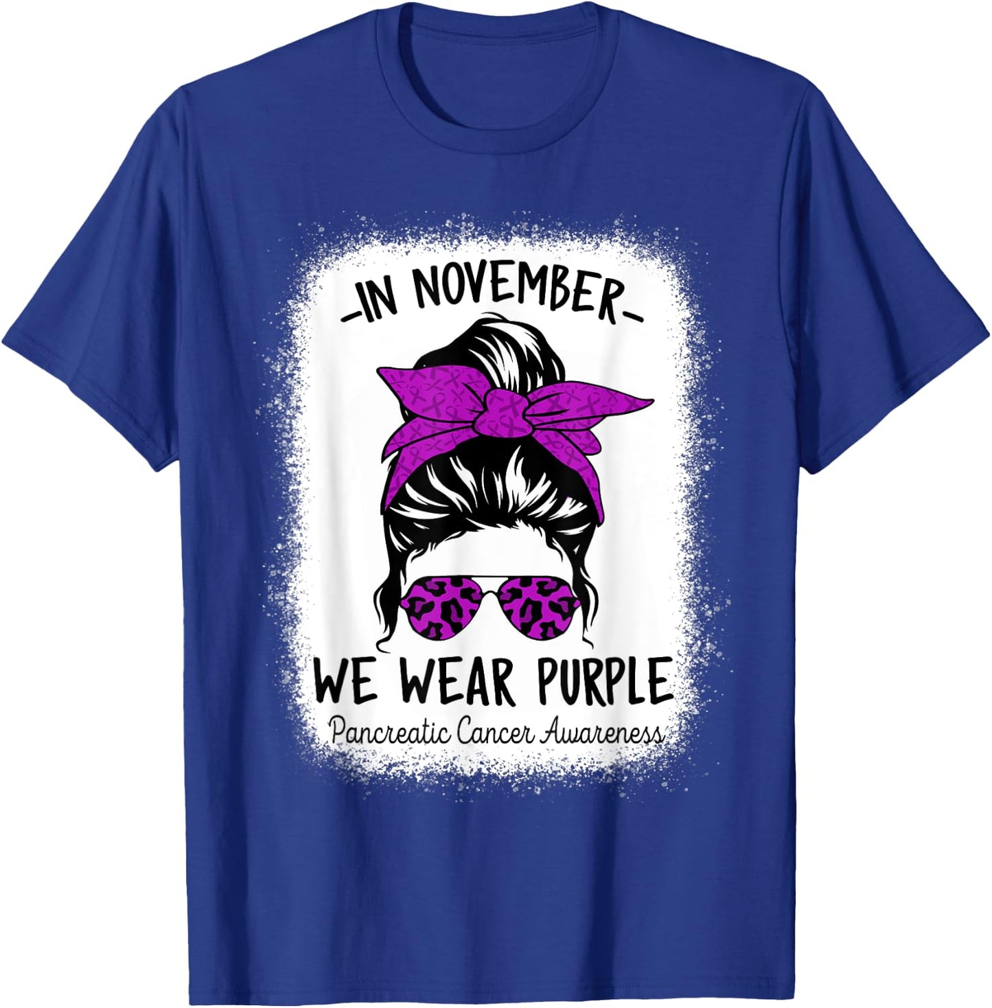 Women In November We Wear Purple Pancreatic Cancer Awareness T-Shirt - T-Shirt | Royal