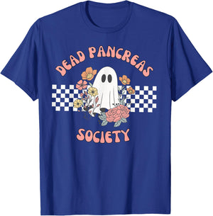 Dead Pancreas Society Funny Ghost Diabetes Awareness T-Shirt - T-Shirt | Royal