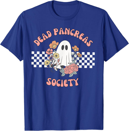 Dead Pancreas Society Funny Ghost Diabetes Awareness T-Shirt - T-Shirt | Royal