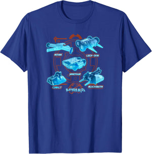 BattleBots Group Robot Textbook Schematics T-Shirt - T-Shirt | Royal