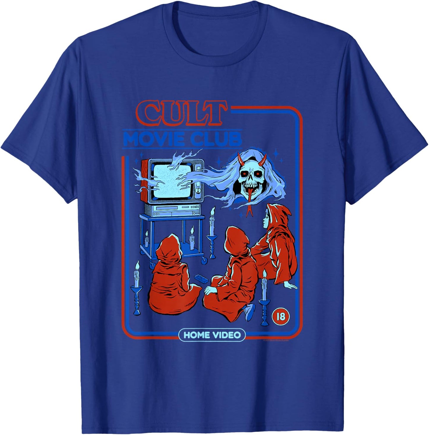 Steven Rhodes Cult Movie Club Home Video Retro Dark Humor T-Shirt - T-Shirt | Royal