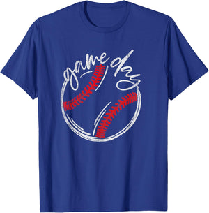 Game Day Baseball Funny Baseball Lovers Softball Life Mom T-Shirt - T-Shirt | Royal