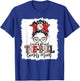 T-Ball Bonus Mom Ball Leopard Print Squad Messy Bun Hair T-Shirt - T-Shirt | Royal