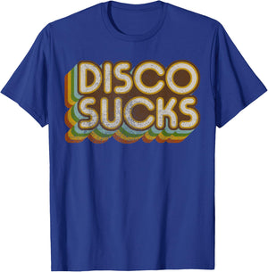 Vintage Disco Sucks Retro 1970s Dancing Music, Distressed T-Shirt - T-Shirt | Royal