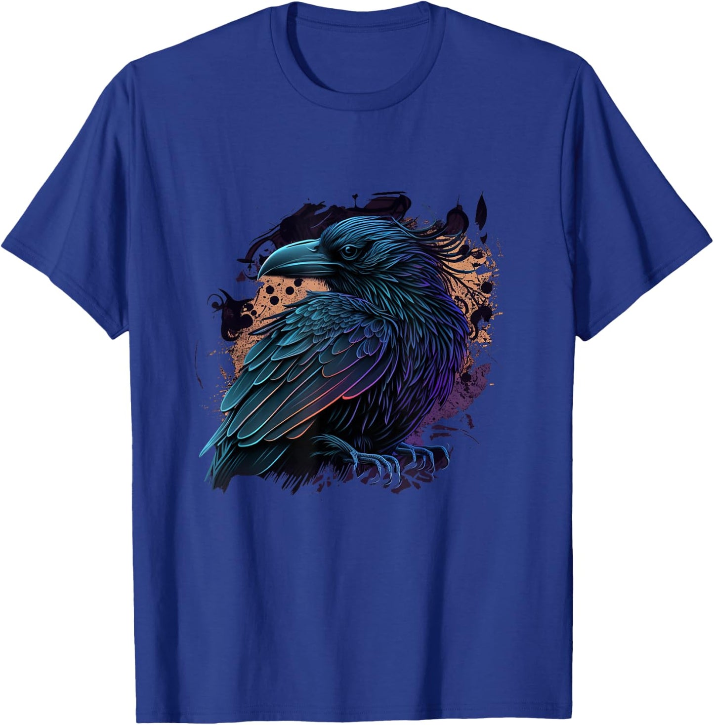 Raven Graphic Goth Black Crow T-Shirt - T-Shirt | Royal