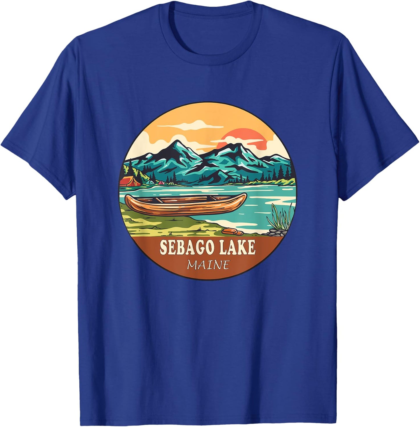 Sebago Lake Vintage Vacation Maine T-Shirt - T-Shirt | Royal
