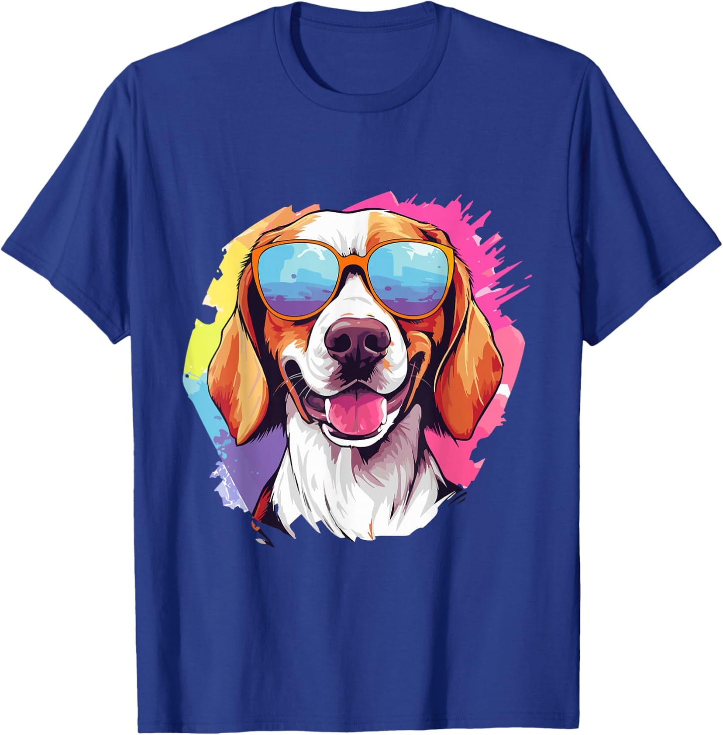 Colorful American Foxhound With Sunglasses Dog Lover T-Shirt - T-Shirt | Royal