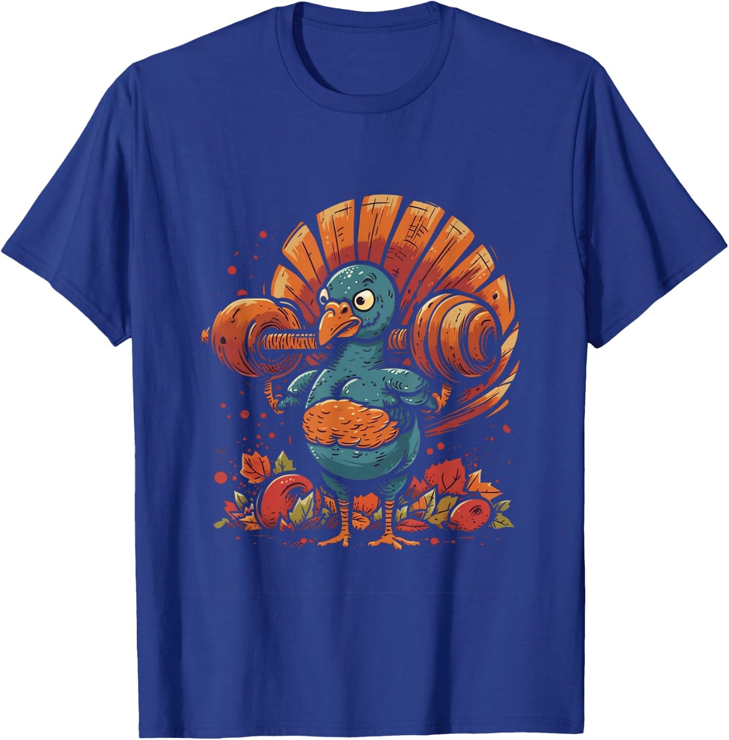 Turkey Bodybuilder Thanksgiving Day Gym Fitness Workout T-Shirt - T-Shirt | Royal