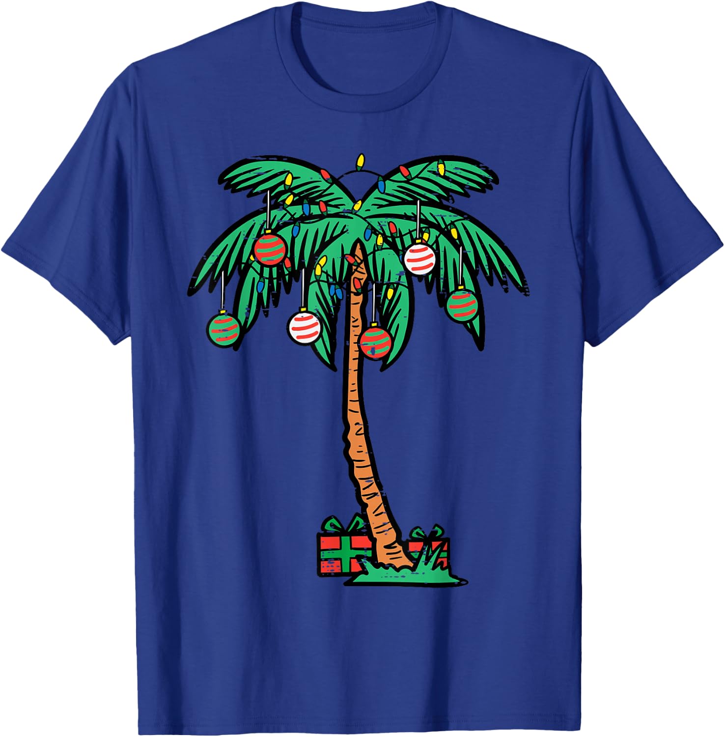 Christmas Palm Xmas Tree Tropical Beach Hawaii Women Men Kid T-Shirt - T-Shirt | Royal