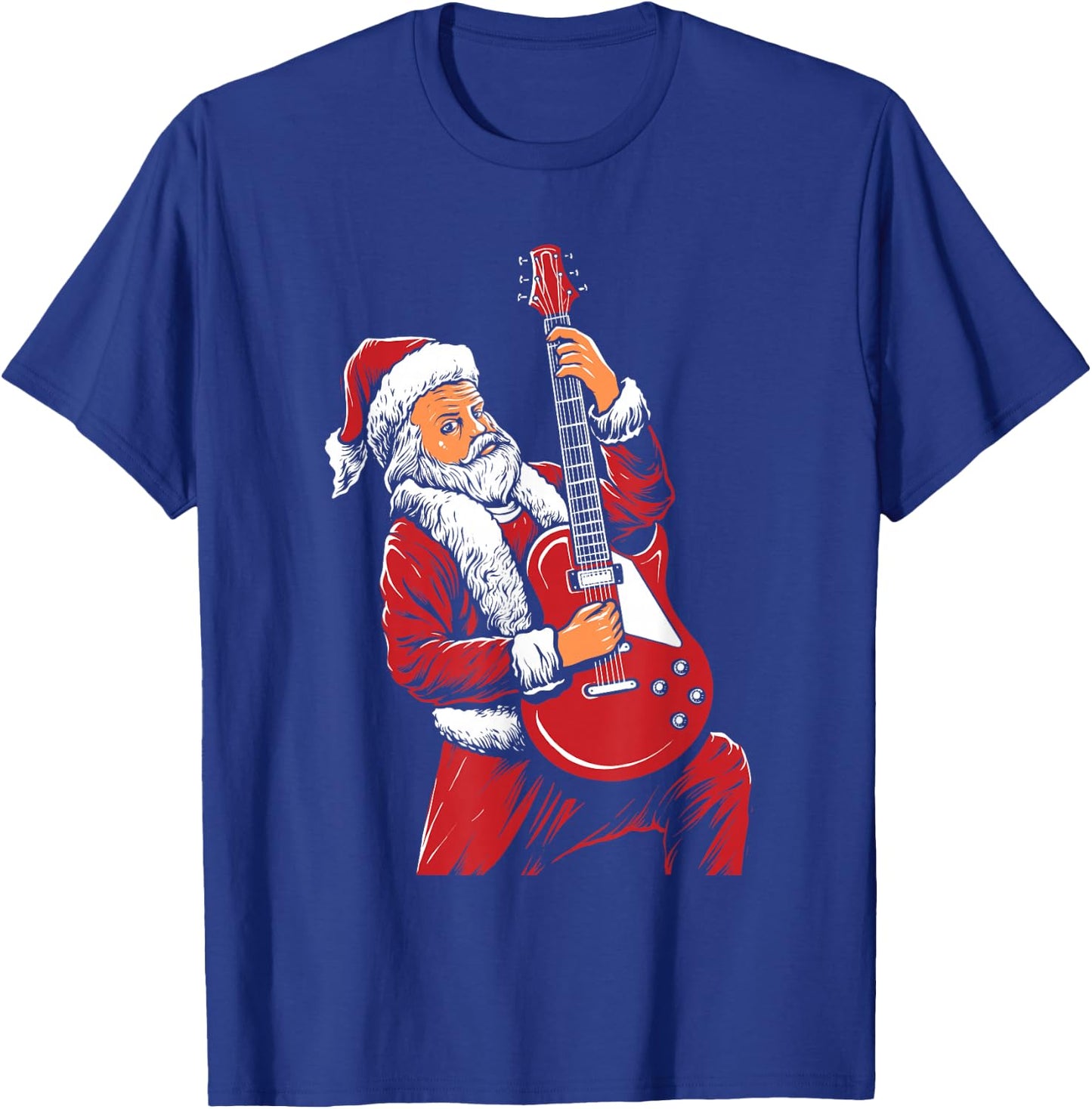 Santa Playing Guitar Christmas Pajama Musician Guitarist T-Shirt - T-Shirt | Royal