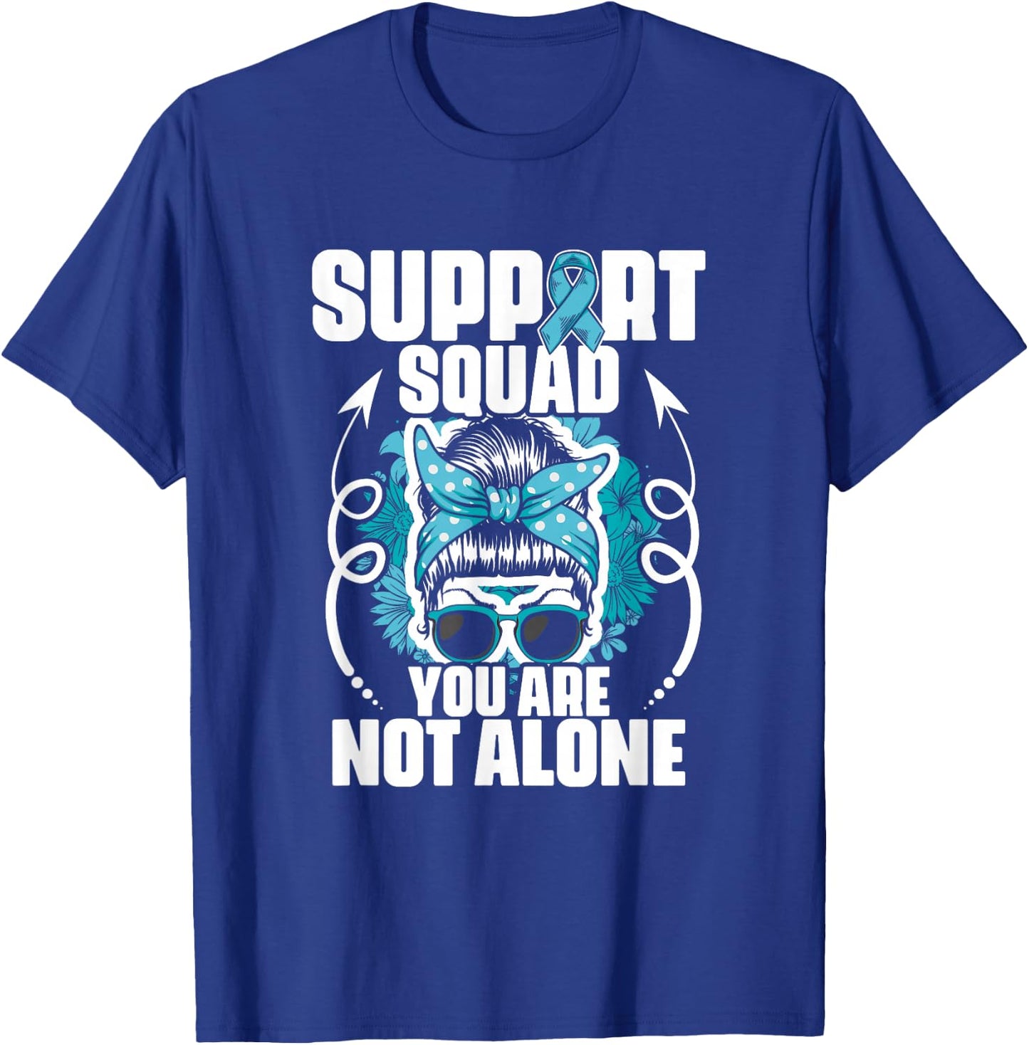Cervical Support Squad - Ovarian Cancer Teal Cervical Cancer T-Shirt - T-Shirt | Royal