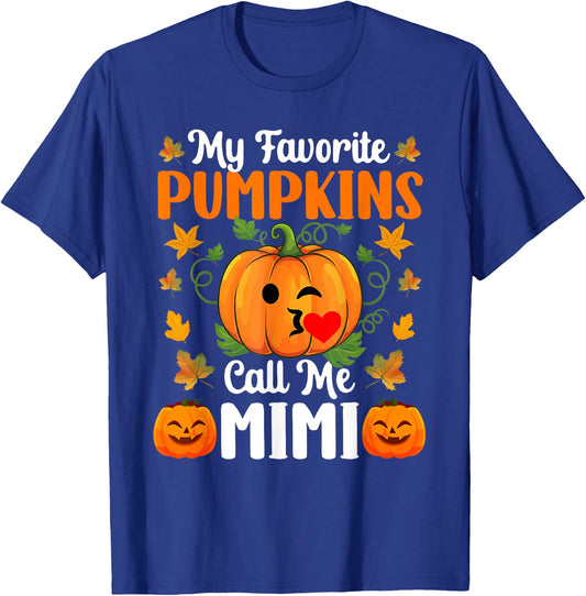 My Favorite Pumpkins Call Me Mimi Funny Halloween T-Shirt - T-Shirt | Royal