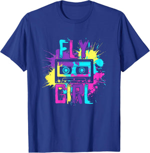 Fly Girl Hip Hop 80s 90s cassette B-girl T-Shirt - T-Shirt | Royal