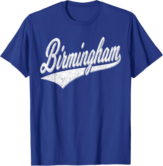 Birmingham England Varsity Script Classic Sport Jersey Style T-Shirt - T-Shirt | Royal