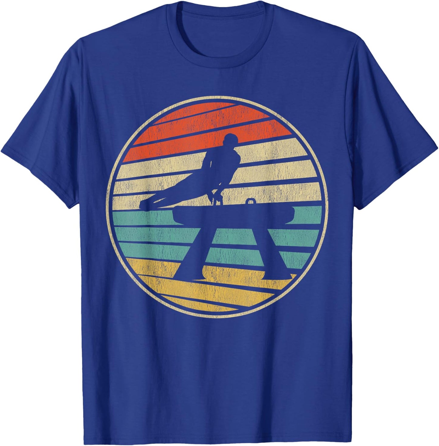 Cute Pommel horse Gift Retro Vintage 70s 80s Gymnastics Fun T-Shirt - T-Shirt | Royal