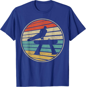 Cute Pommel horse Gift Retro Vintage 70s 80s Gymnastics Fun T-Shirt - T-Shirt | Royal