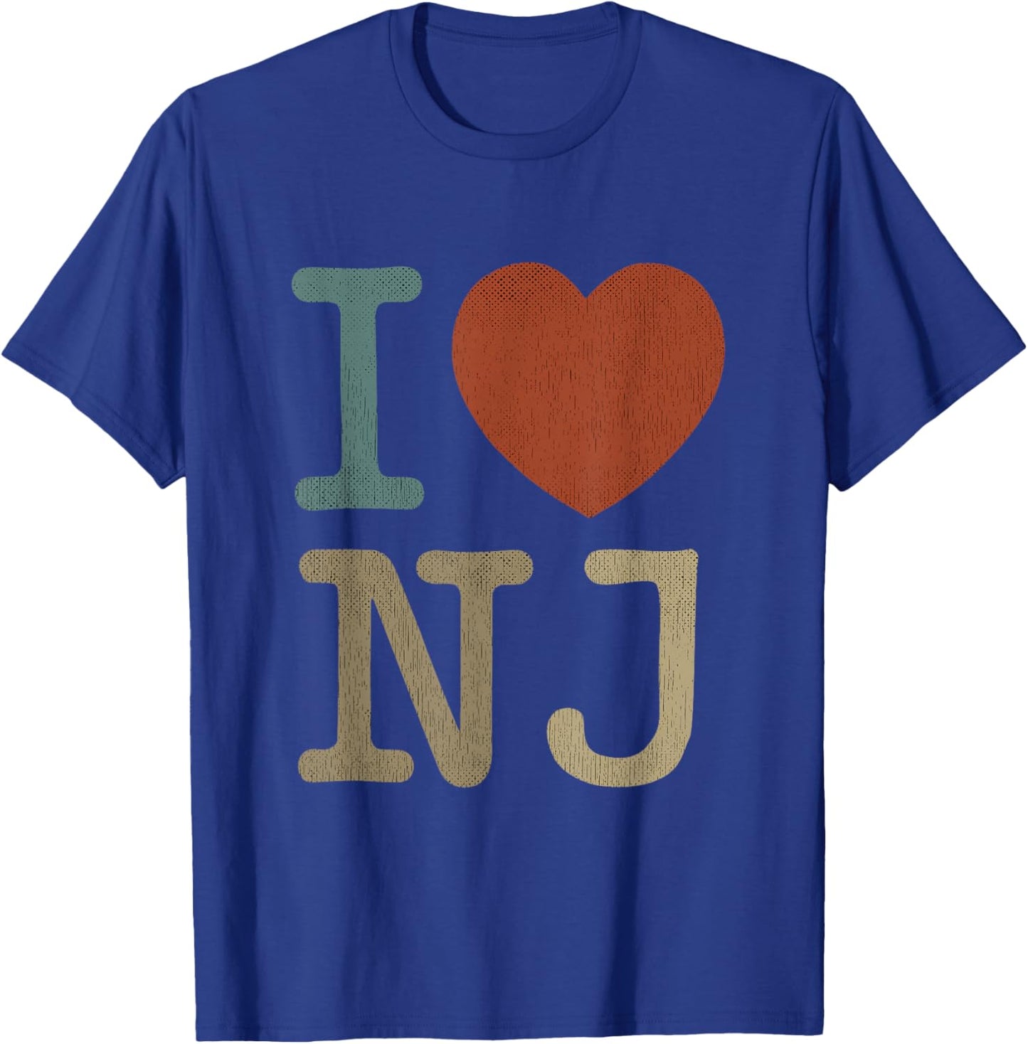 Retro I Love NJ Souvenir I Heart New Jersey T-Shirt - T-Shirt | Royal