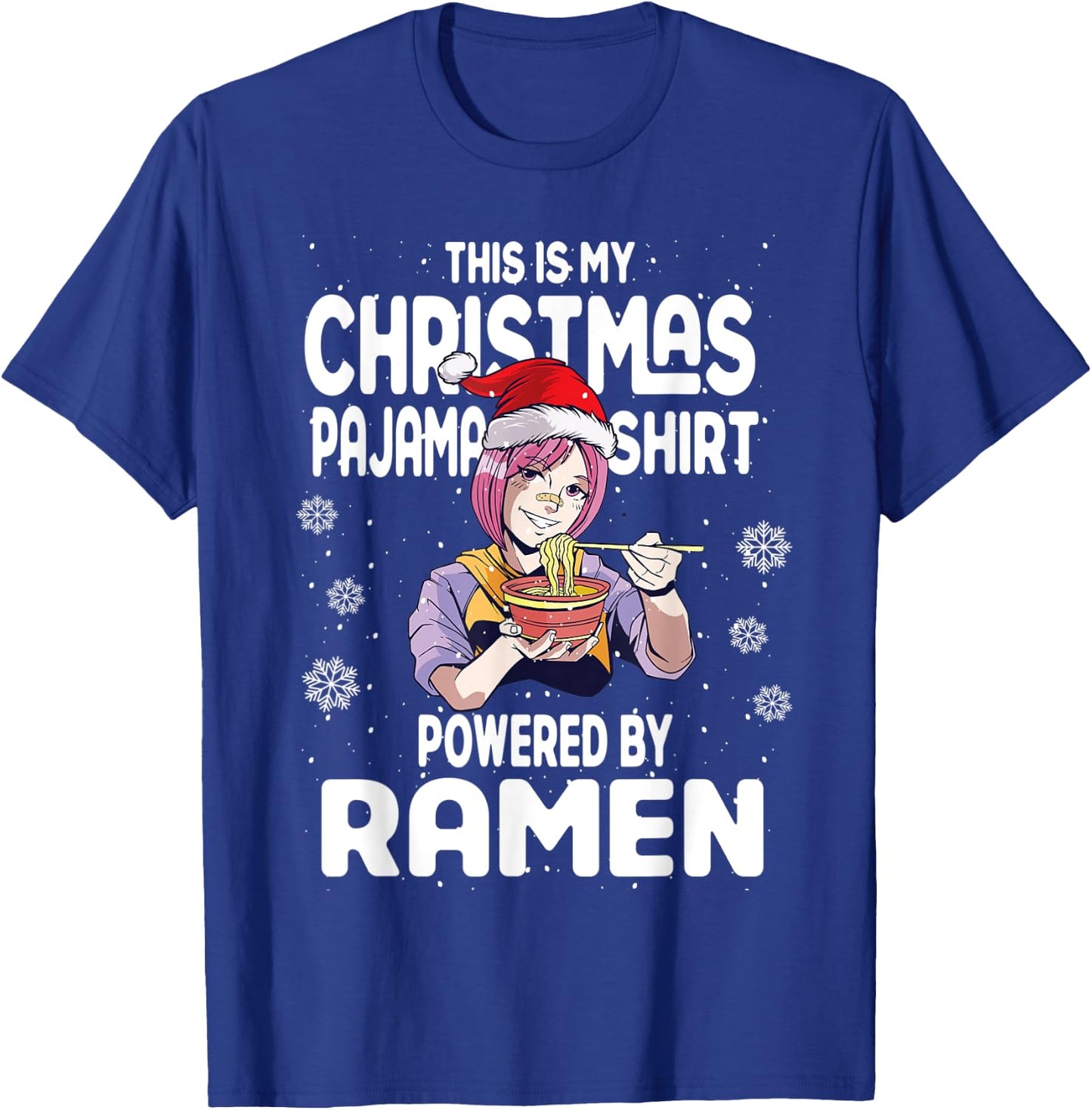 Xmas 2022 This Is My Christmas Pajama Shirt Powered By Ramen T-Shirt - T-Shirt | Royal