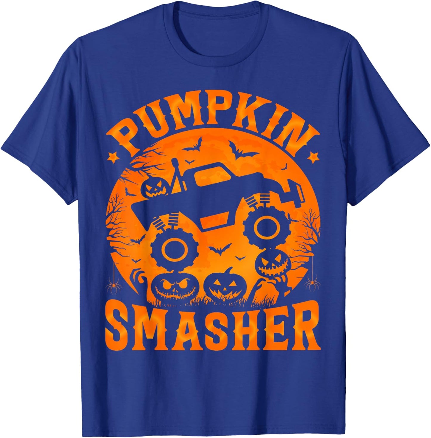 Pumpkin Smasher Halloween Monster truck Boys Halloween Kids T-Shirt - T-Shirt | Royal