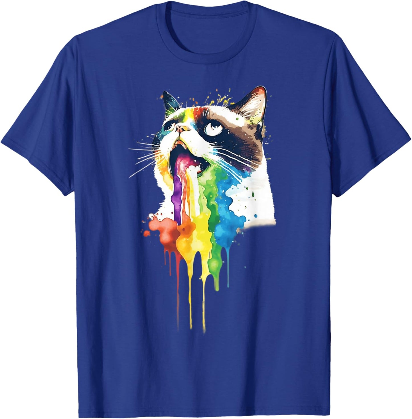 Wacky Barf Cat Rainbow Men Women Kids T-Shirt - T-Shirt | Royal