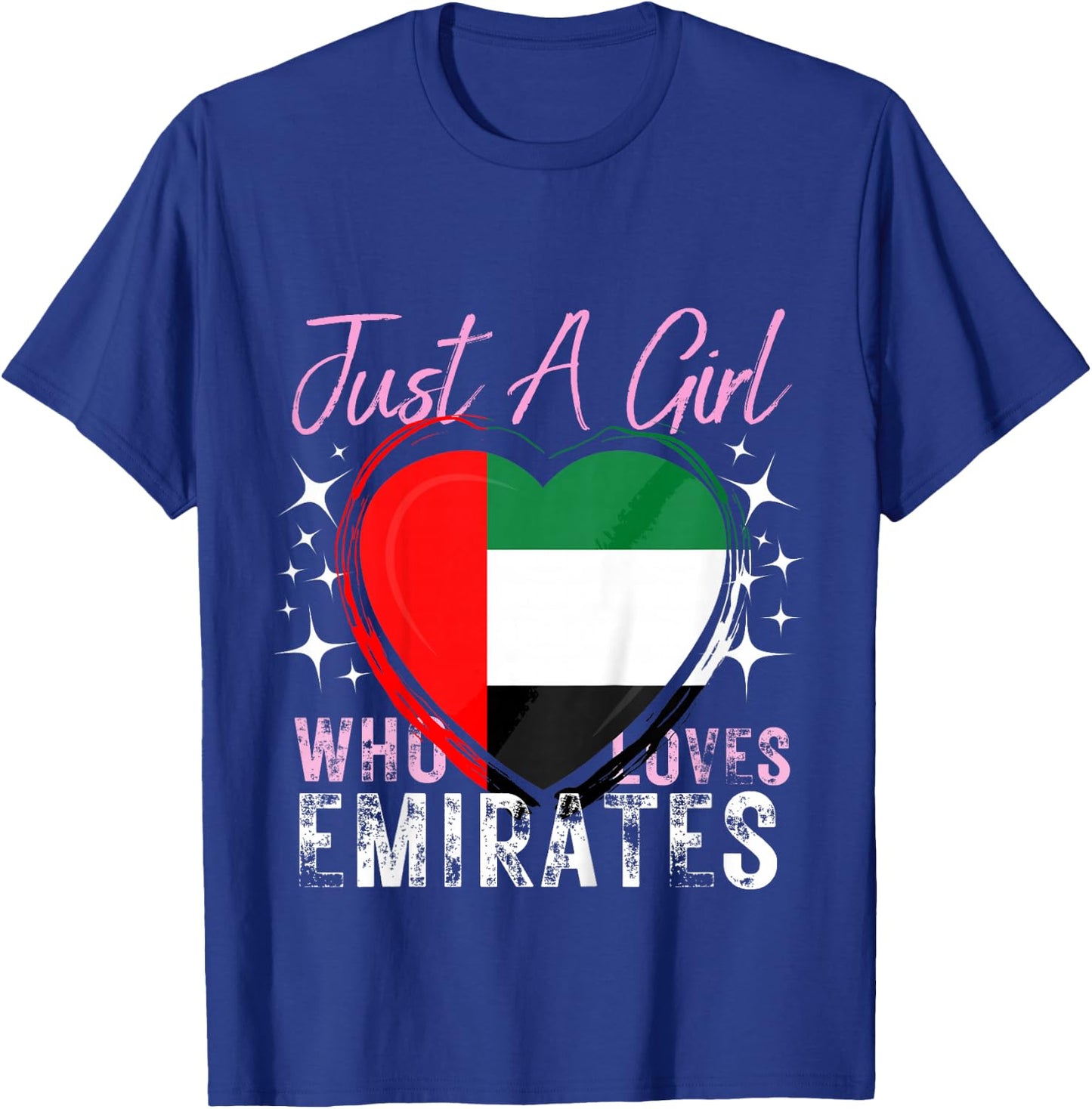 Just A Girl Who Loves UAE Emirates Heart Flag for Girls T-Shirt - T-Shirt | Royal