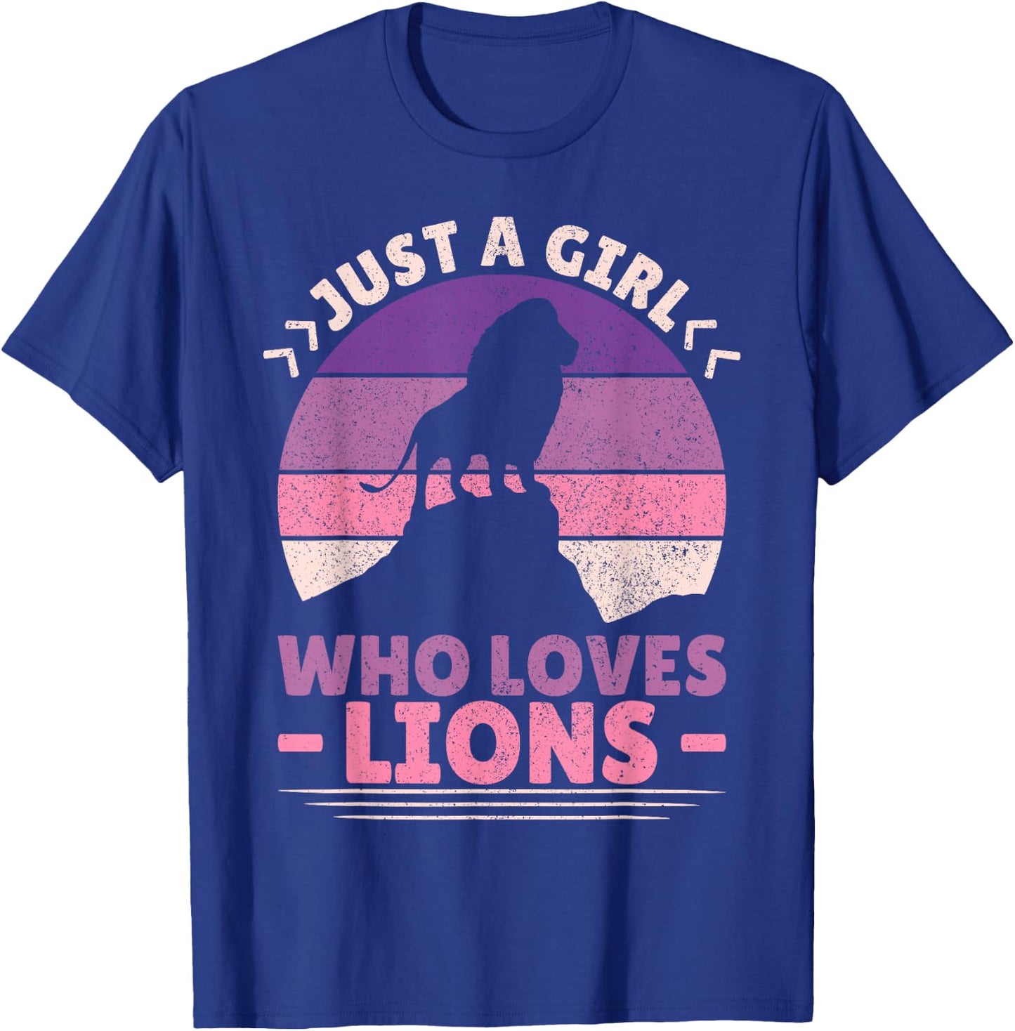 Just A Girl Who Loves Lions African Animal Lover Girls Lion T-Shirt - T-Shirt | Royal